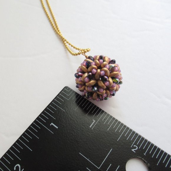 Handwoven Beaded bead Pendant Necklace - Picture 7 of 8